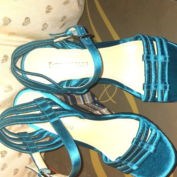 Enzo Angiolini women's vibrant blue wedge sz 8 1/2 New - Picture 14 of 17